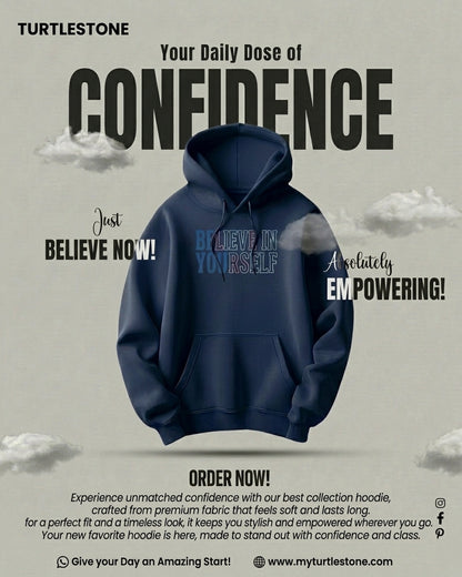 "BELIEVE IN YOURSELF" Heavy Blend Hoodie | Comfortable 50% Cotton/50% Polyester